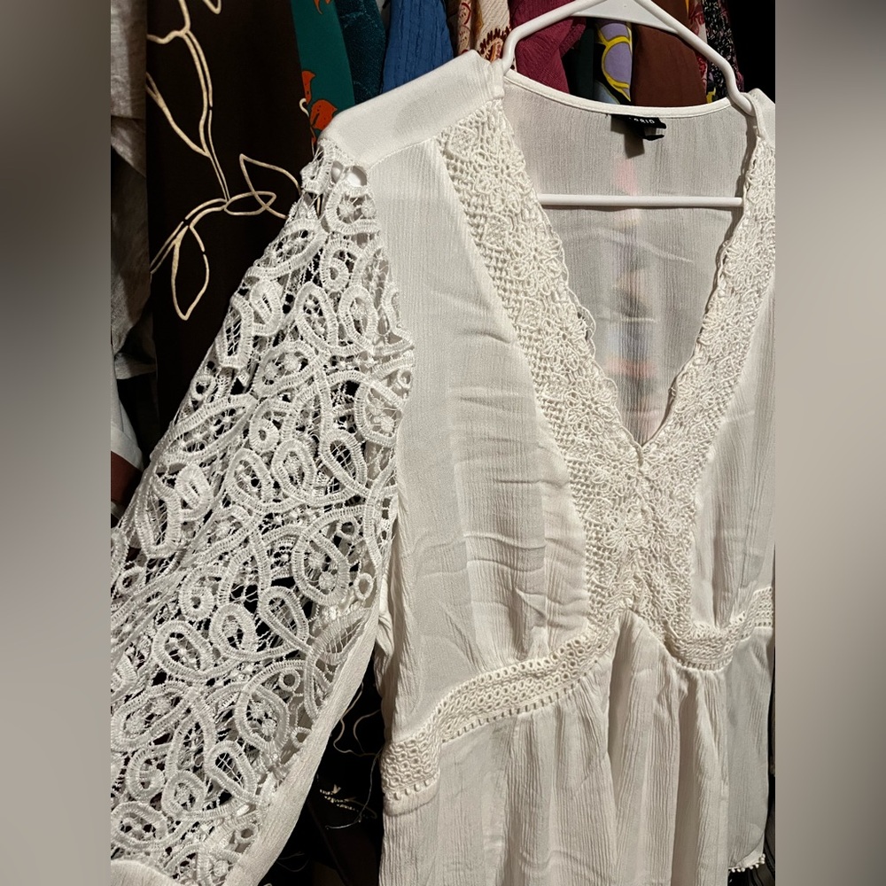 Torrid White Lace Detail Blouse - Picture 3 of 4